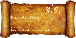 Nyirati Irma névjegykártya
